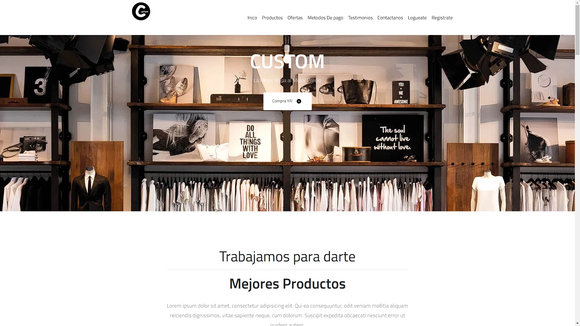 E-commerce Store for any type of Clothing